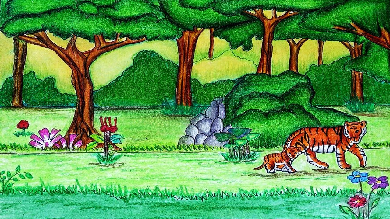 1280x720 Forest Drawing