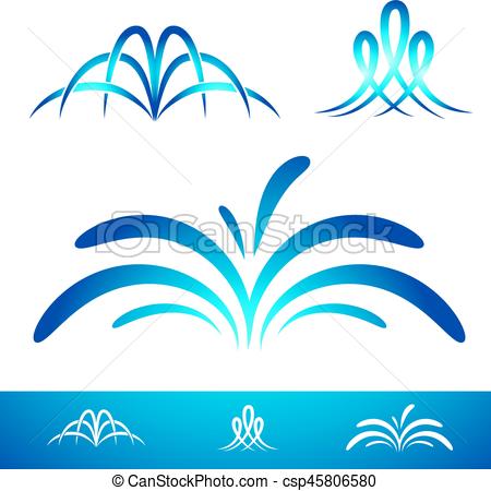 450x450 Simple Fountain Set. Simple Fountain Collection For Logo