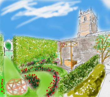 350x309 Simple Garden Drawings Decorating Clear