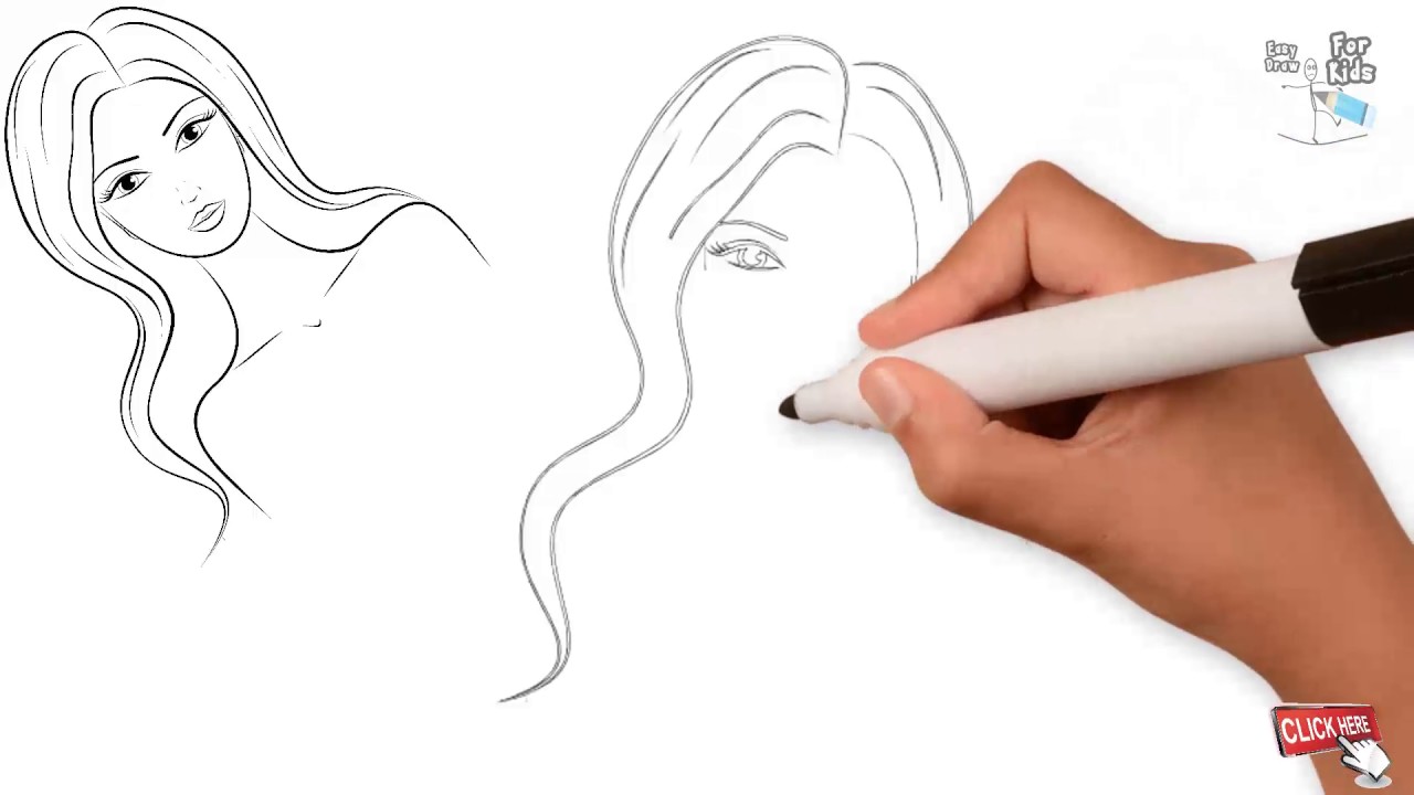 1280x720 How To Draw Simple Girl! Draw Easy For Kids Easy Step By