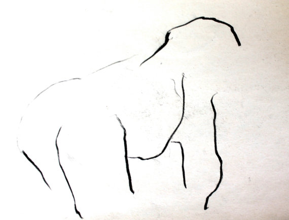 570x433 Simple Line Drawing Black And White Art Monkey Gorilla