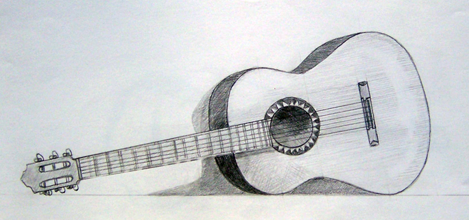 684x321 Easy Pencil Drawings Of Guitar Music Easy Pencil