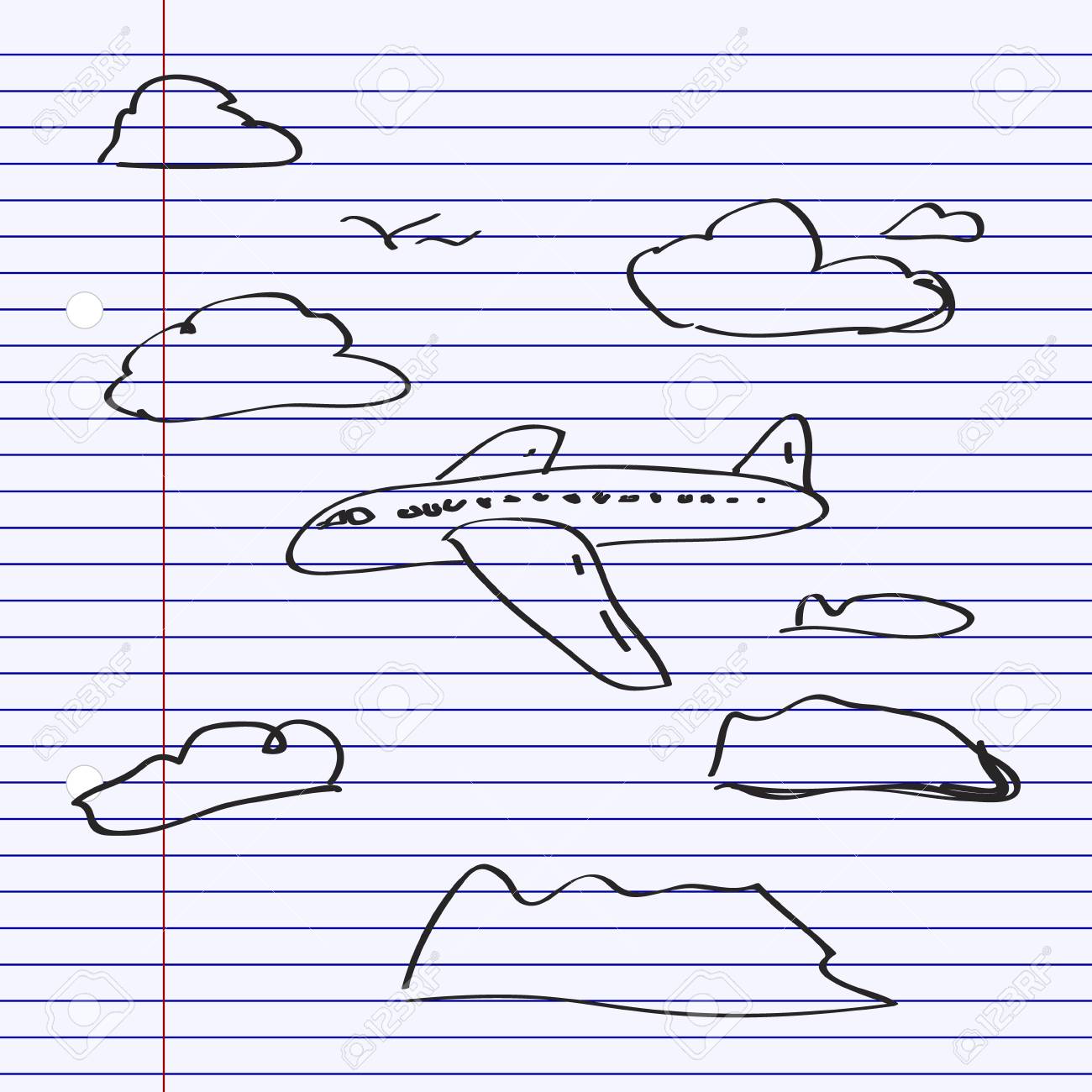 1300x1300 Simple Hand Drawn Doodle Of An Aeroplane Royalty Free Cliparts