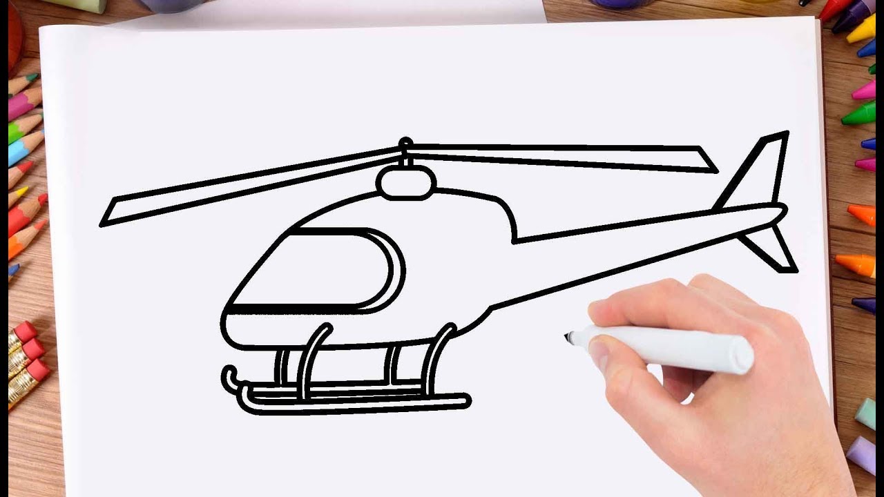 1280x720 How To Draw Helicopter Step By Step Drawing Helicopter Easy