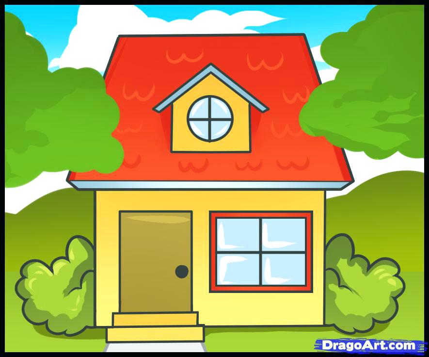 885x736 House Drawing Pics Drawn House 1 Simple House Drawing Pics