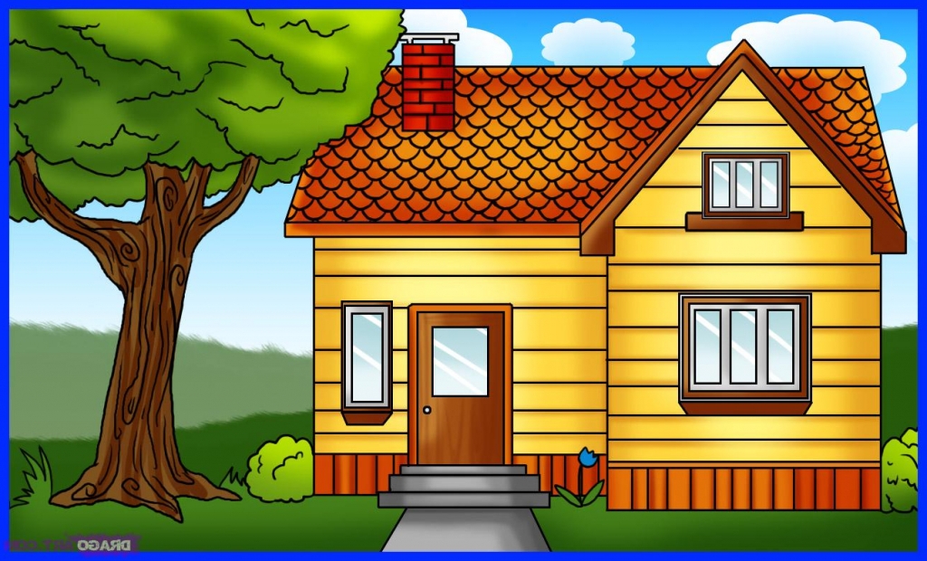 1024x620 Simple House Drawing Simple House Drawing How To Draw A House Step