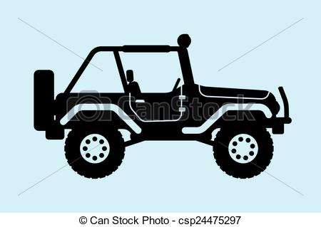 450x319 Jeep Silhouette. Gin Suv Silhouette With An Open Top Eps Vectors