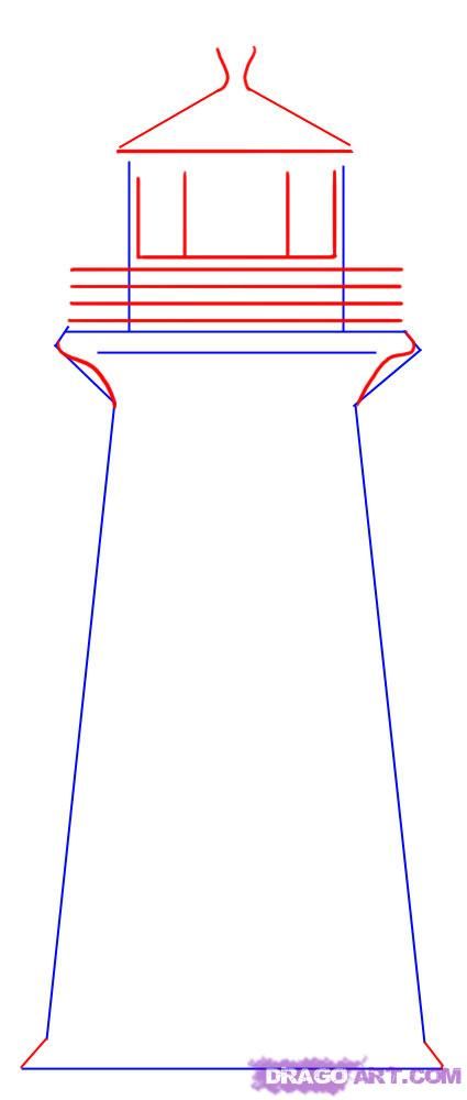 425x1000 Step 2. How To Draw A Simple Lighthouse Drawing Ideas And I