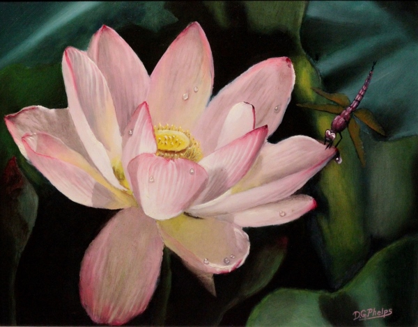600x470 Lotus Flower Art, A Wonderful Painting Of This Mysterious Flower