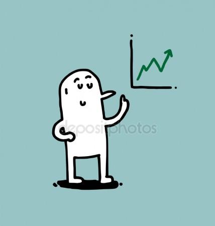 428x450 Simple Man And Graph Up. Stock Vector Ziiinvn