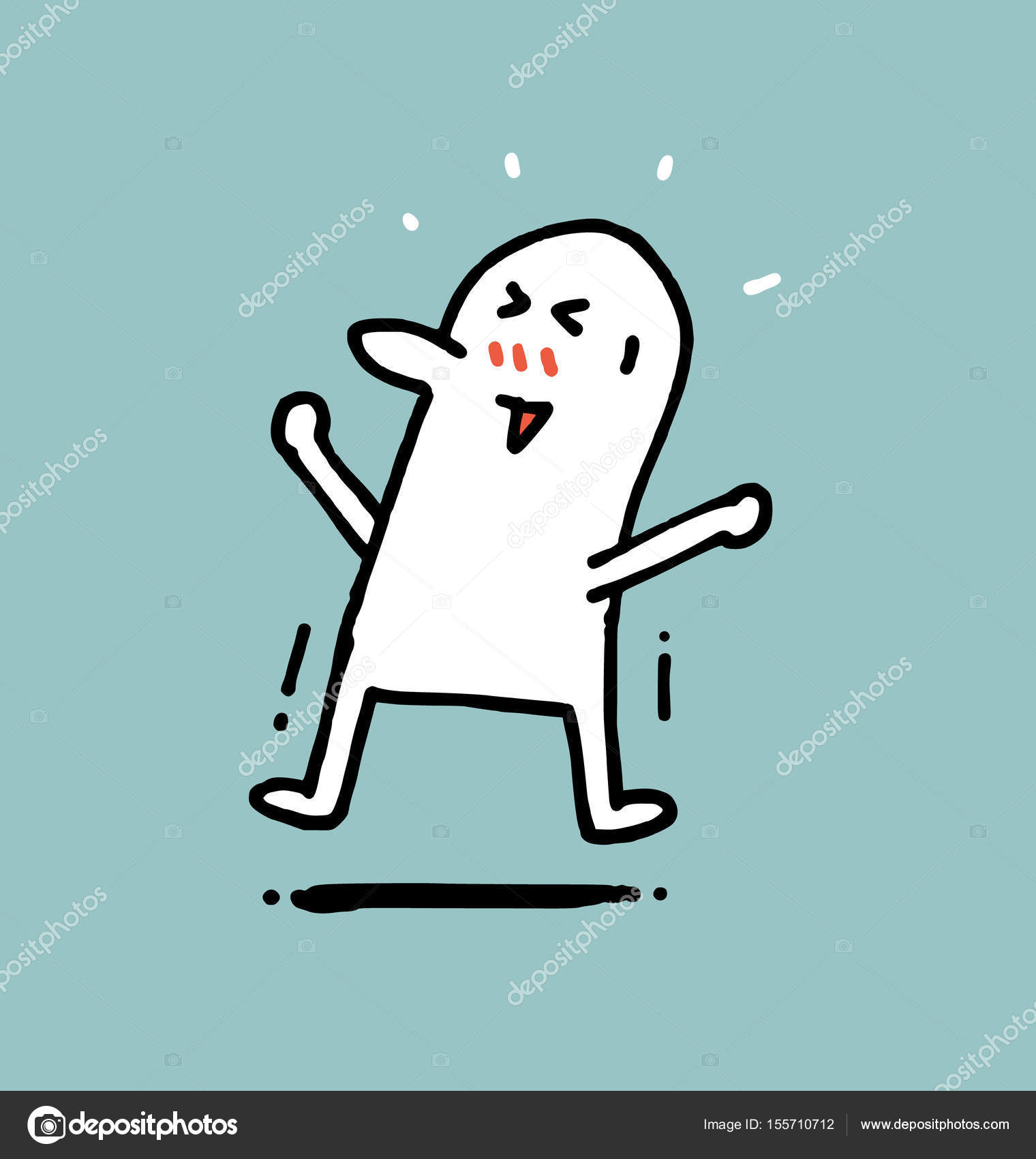 1520x1700 Simple Man Is Happy, Doodle Vector Illustration. Stock Vector