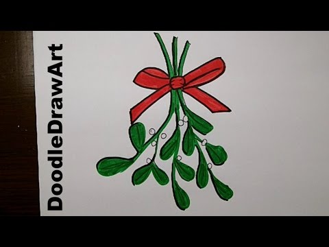 480x360 How To Draw Cartoon Mistletoe Step By Step