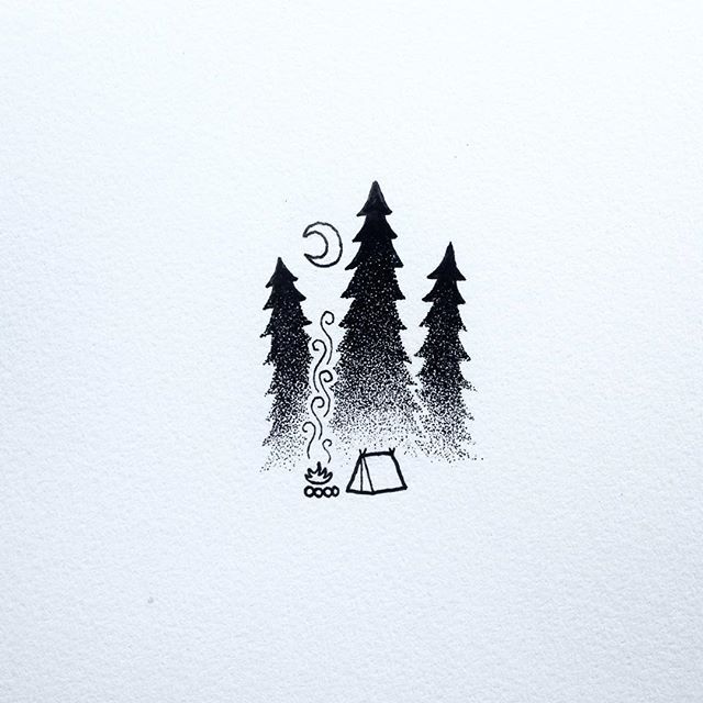 640x640 I Really Like The Tent And The Moon Design Drawing