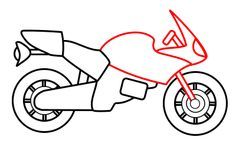 236x147 Simple Motorcycle Drawing Draw Me Drawings