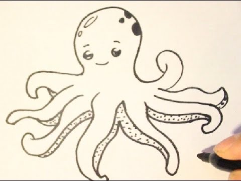 480x360 How To Draw An Octopushow To Draw Cartoon Charactersstep By Step