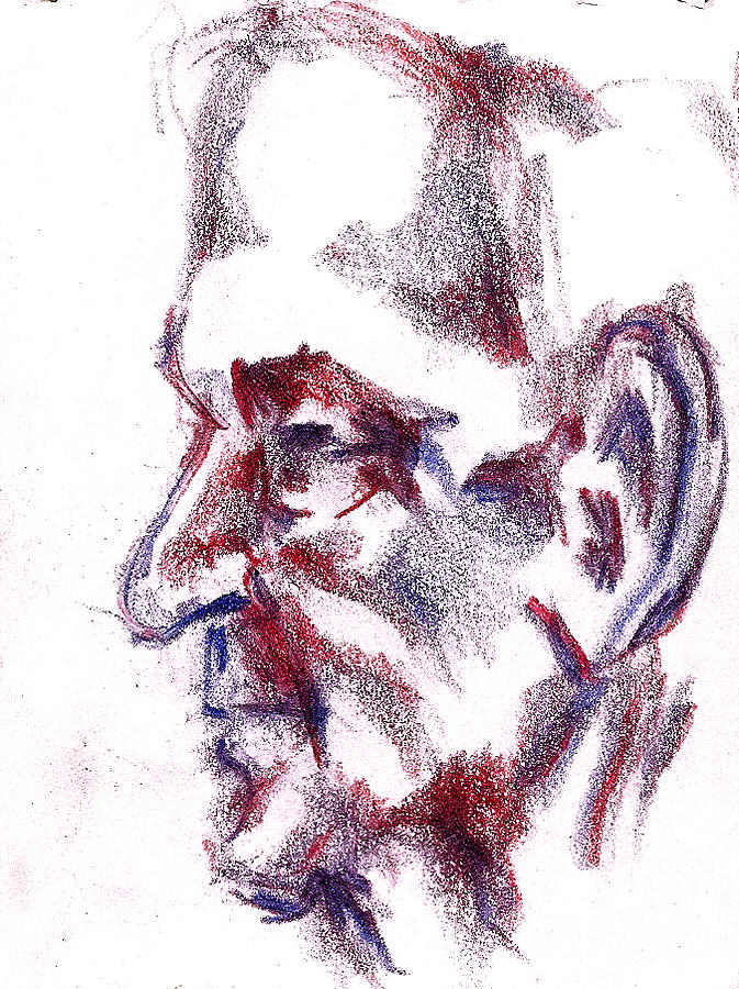 673x900 Old Man Profile Drawing By Dannielle Murphy