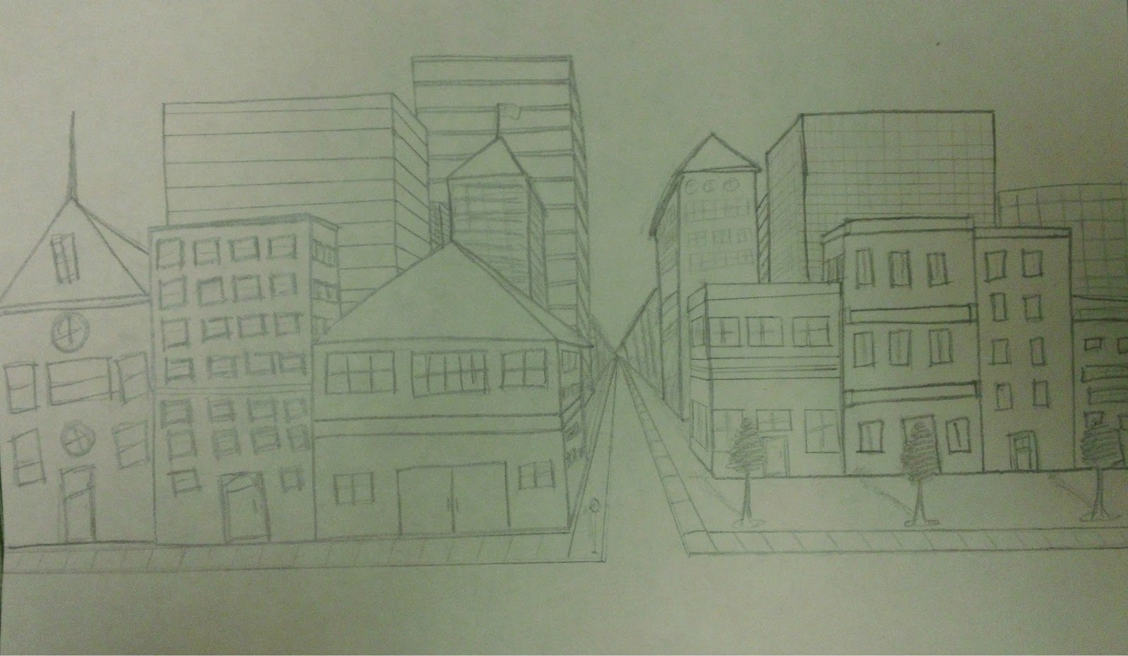 1600x931 Art 1 Week 8 Simple One Point Perspective Sketch