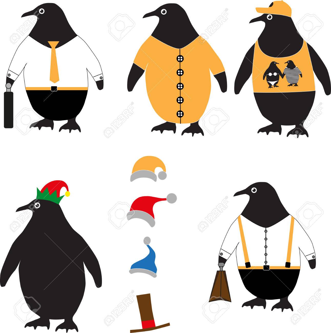 1292x1300 Simple Drawing Penguin In Clothing. Vector Drawing Royalty Free
