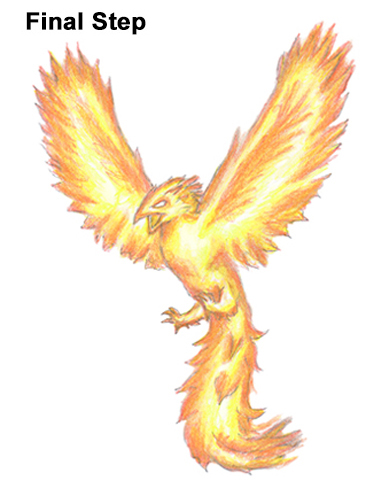 386x500 How To Draw A Phoenix