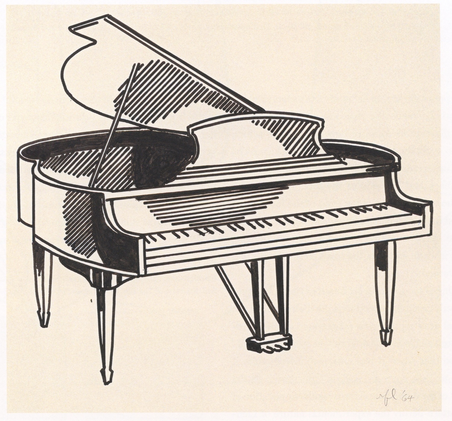 1500x1396 Epph Lichtenstein's Piano (C.1961)