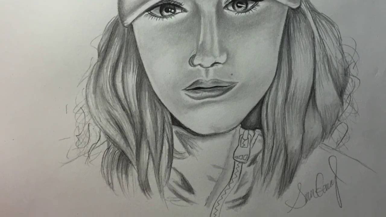 1280x720 Simple Portrait Drawing