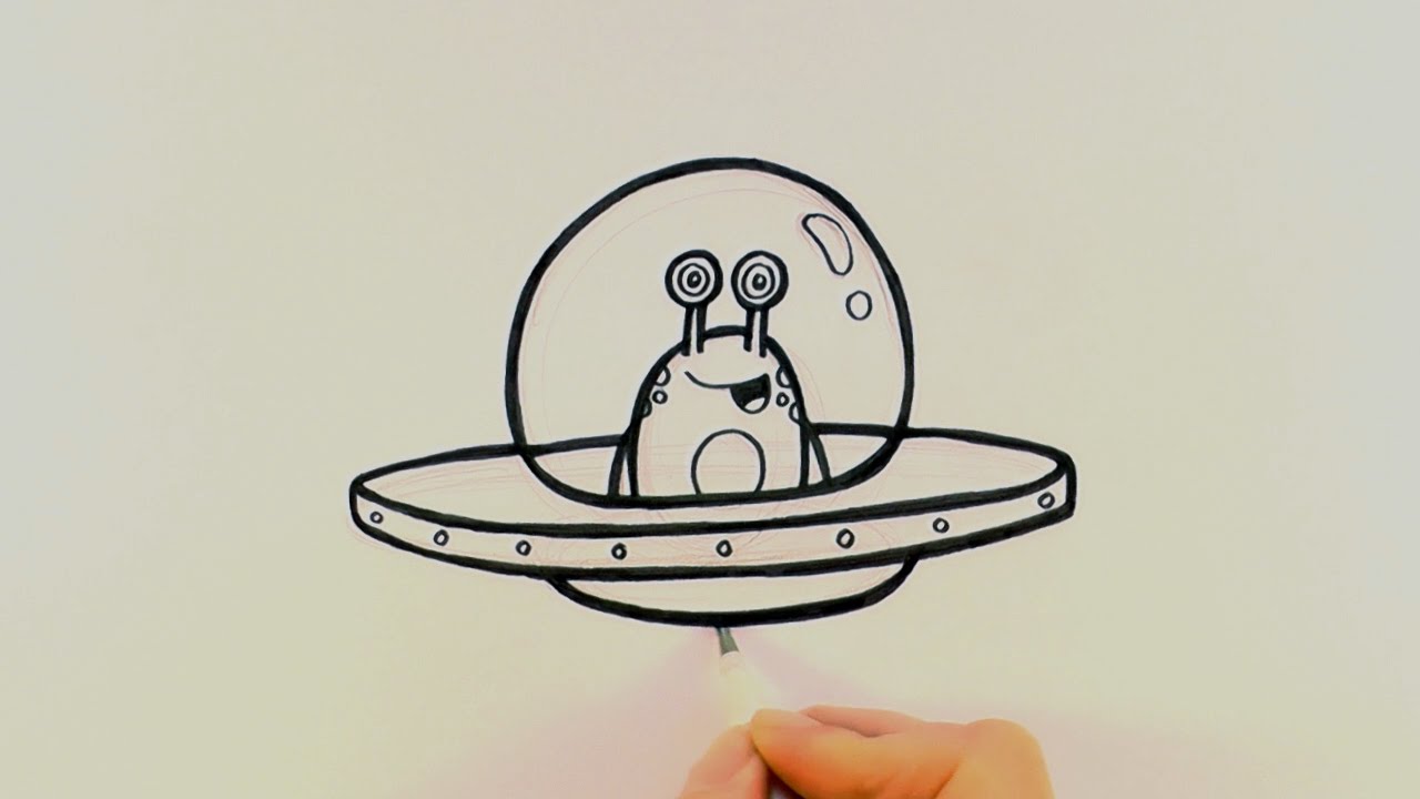 1280x720 How To Draw A Cartoon Alien In A Spaceship