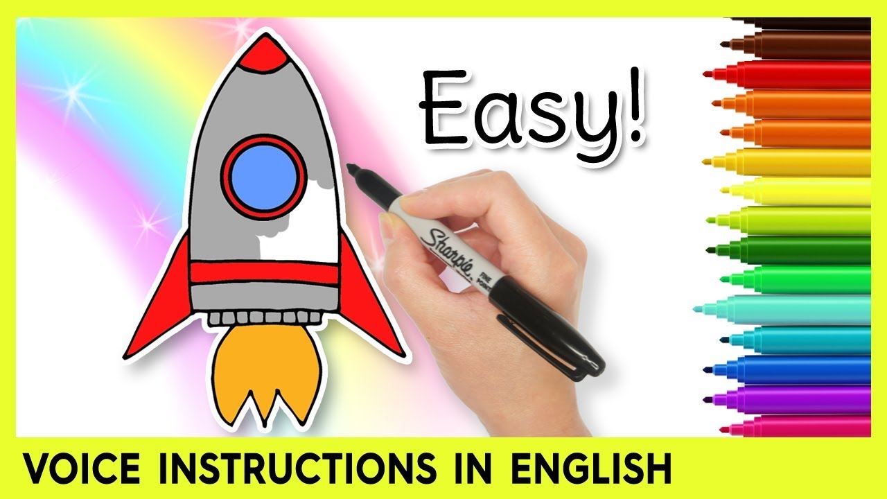 1280x720 How To Draw A Rocket Ship! Easy Learning Video For Kids