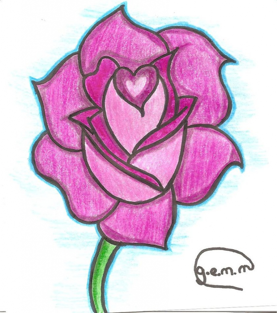 906x1024 Drawing A Simple Rose How to draw a rose How To Draw A Rose Bud