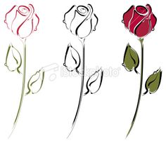 236x204 Rose Bud Line Drawing