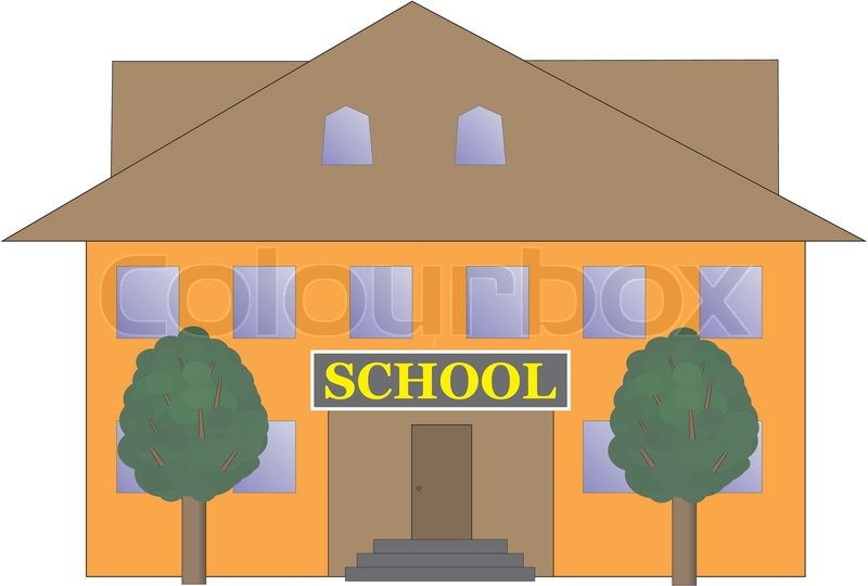 800x540 School Building Vector Illustration Stock Vector Colourbox