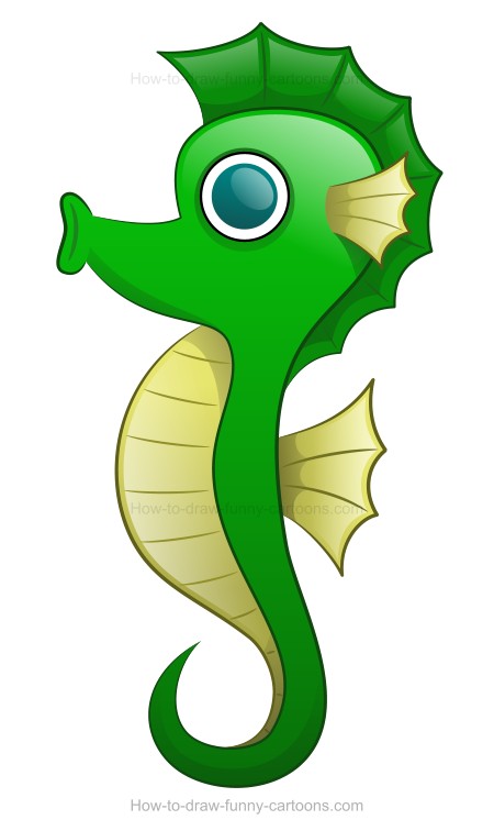 450x756 To Draw A Cartoon Seahorse