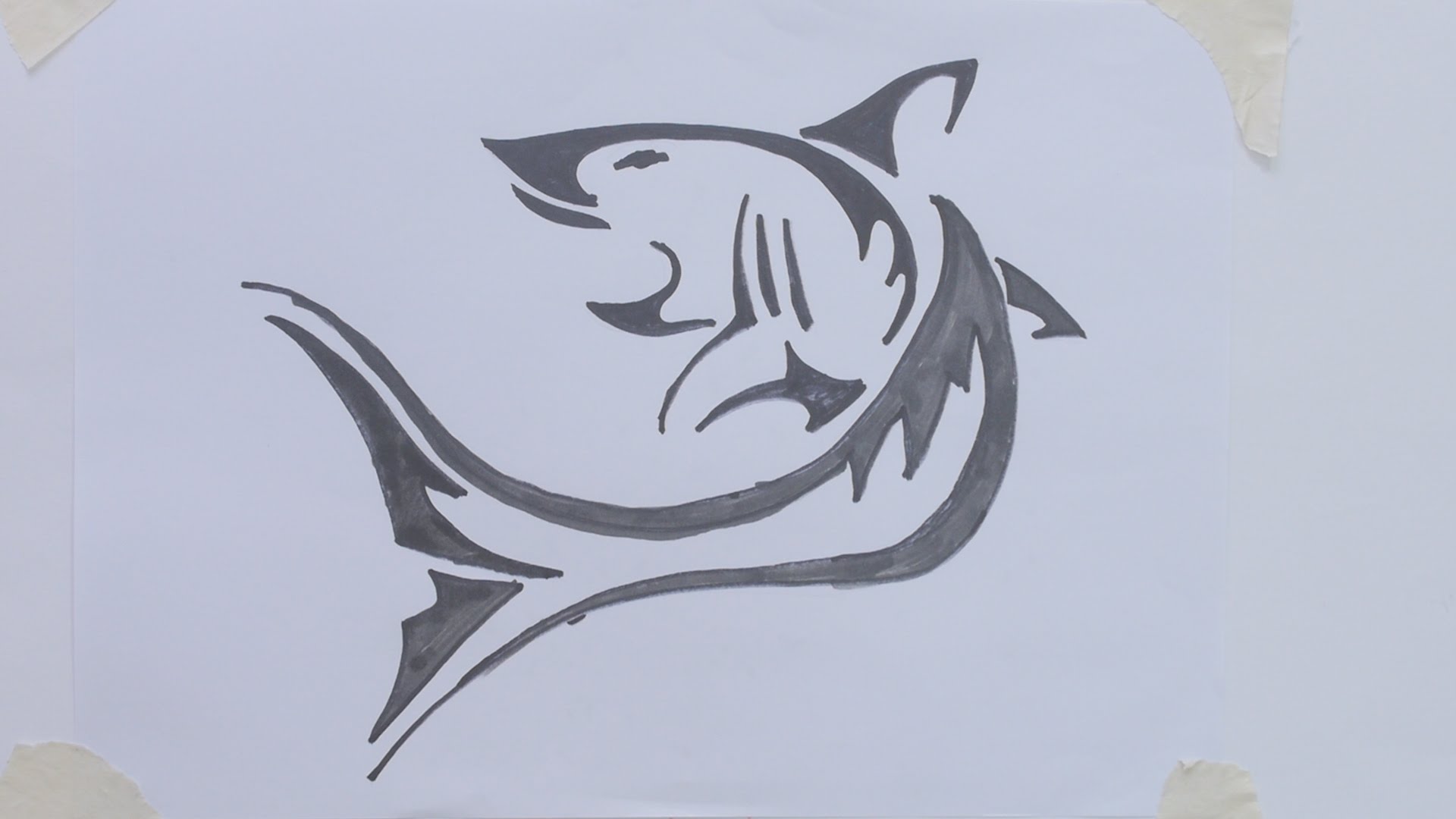 1920x1080 How To Draw Shark Tribal Tattoo
