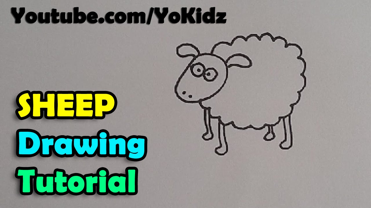 1280x720 How To Draw A Cartoon Sheep For Kids Easy And Simple