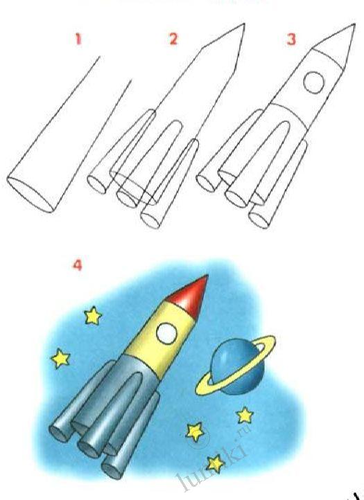 525x722 Pictures For Children To Draw. Paint A Rocket