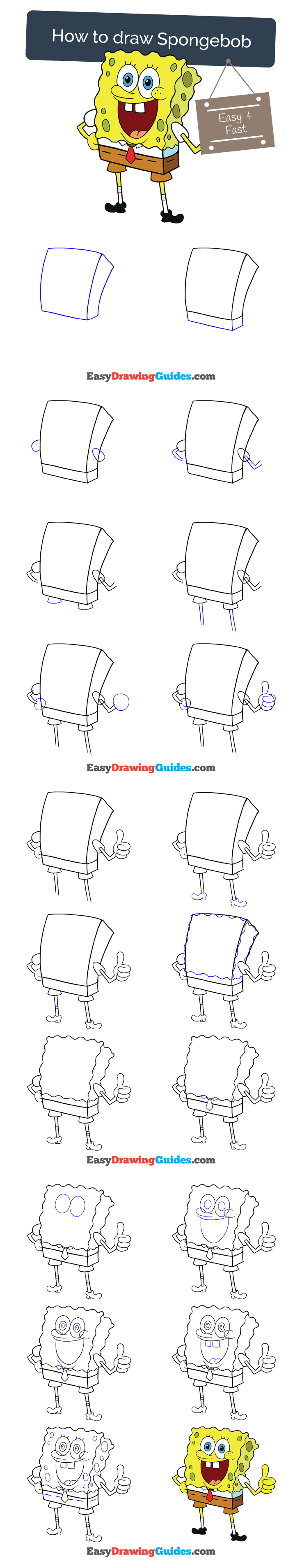 736x3810 How To Draw Spongebob Easy And Simple Guide Drawings, Tutorials