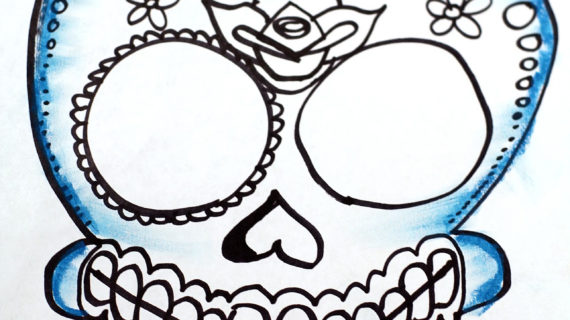 570x320 Simple Sugar Skull Drawing Sad Flower That Are Easy To Draw