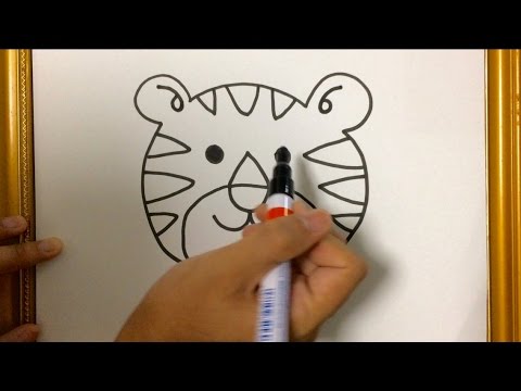 480x360 Simple Lesson How To Draw Animal Tiger Face Using Marker Pen