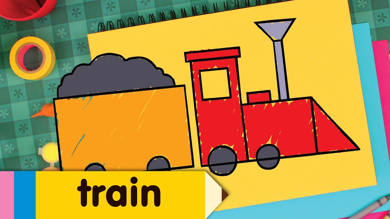 1280x720 How To Draw A Train Simple Drawing Lesson For Kids Step By
