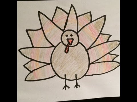 480x360 Drawing,how To Draw A Fast And Very Easy Turkey For Thanksgiving