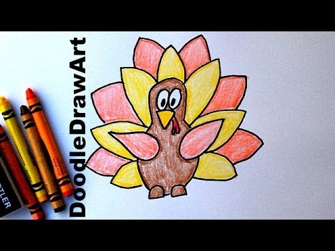 480x360 How To Draw A Cartoon Thanksgiving Turkey