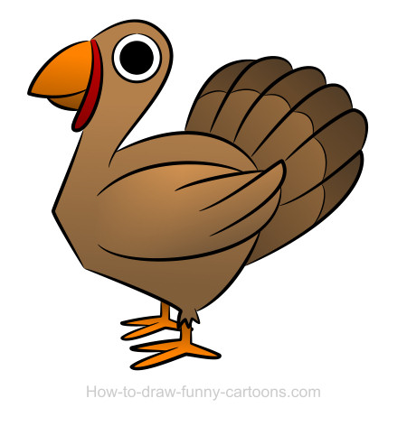 450x472 Turkey Drawing (Sketching + Vector)