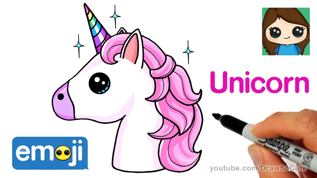 1280x720 How To Draw A Unicorn Emoji Easy