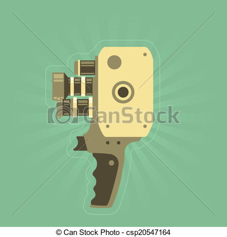 450x470 Retro Film (Video) Camera. Retro Hand Film Camera In Simple