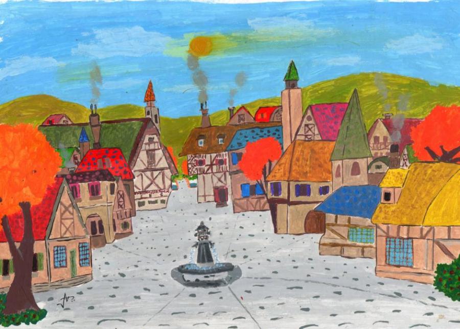 900x645 Beautiful Village. My Country. Drawings. Pictures. Drawings Ideas