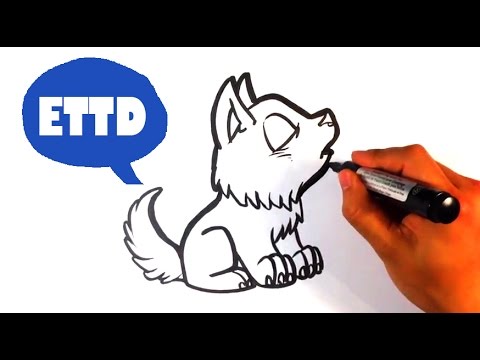 480x360 How To Draw A Baby Wolf Howling(Cute)