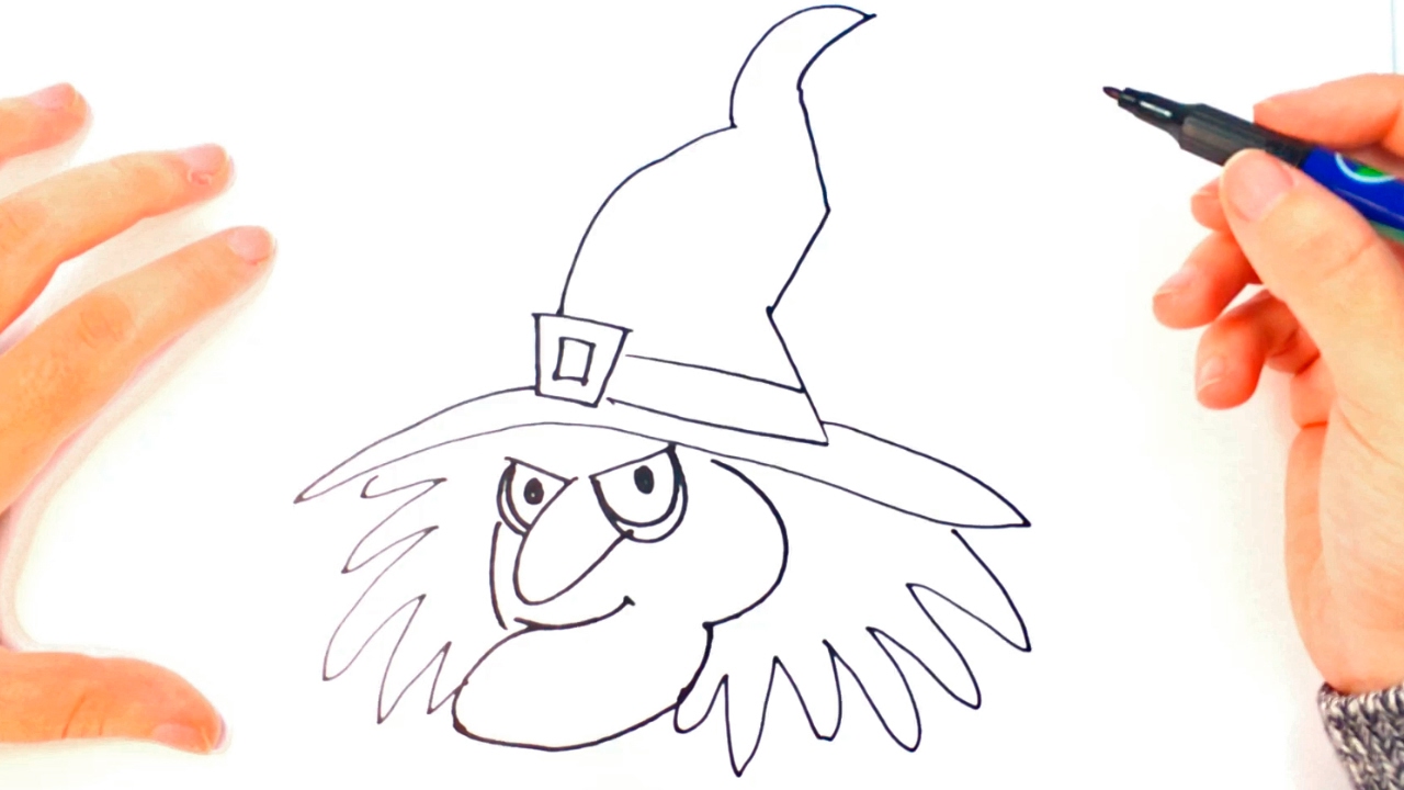 1280x720 How To Draw A Witch For Kids Witch Easy Draw Tutorial