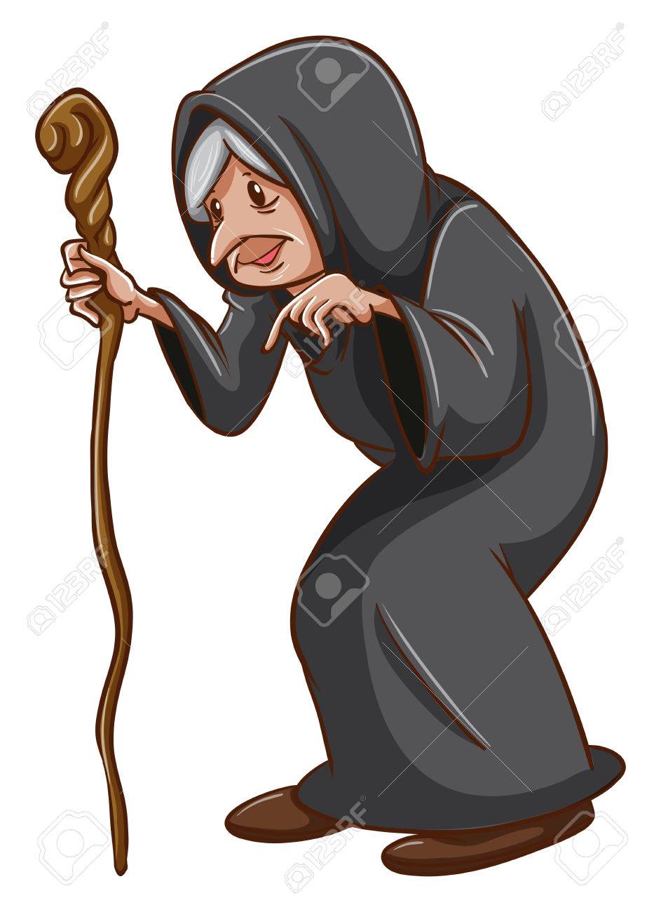 943x1300 Illustration Of A Simple Coloured Drawing Of A Scary Witch