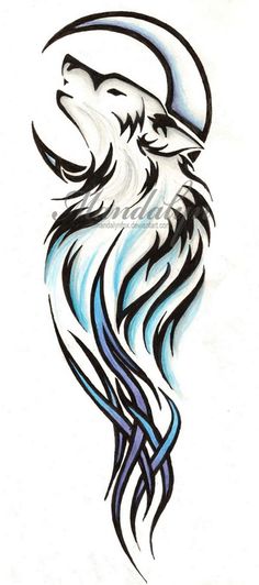 236x532 Swirly Wolf Head By On @