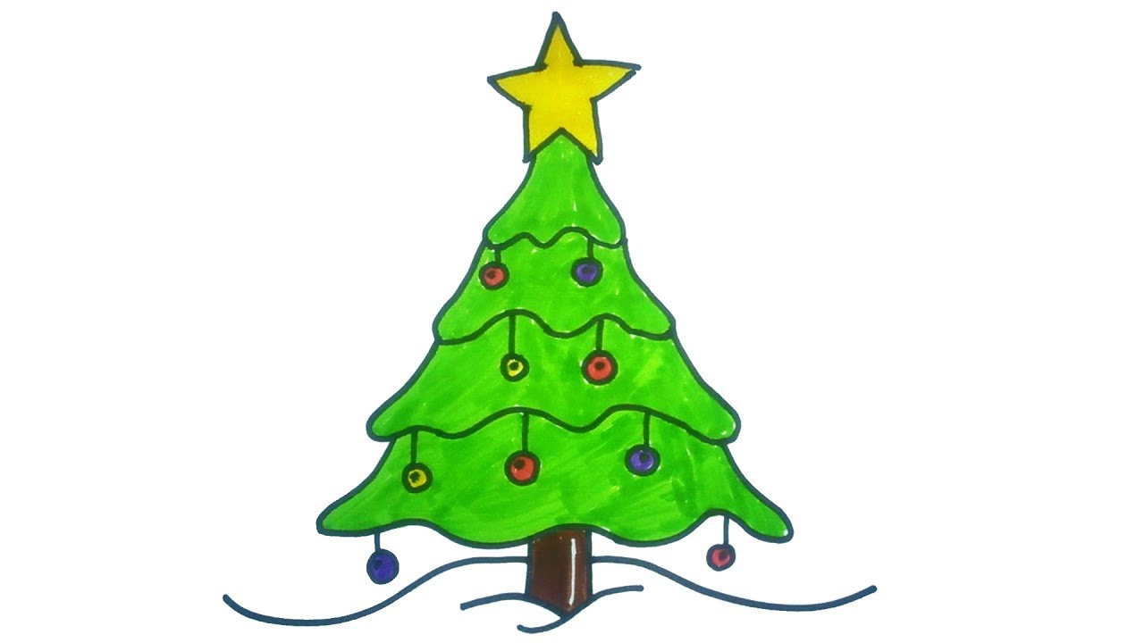 1280x720 Very Easy ! How To Draw A Christmas Tree