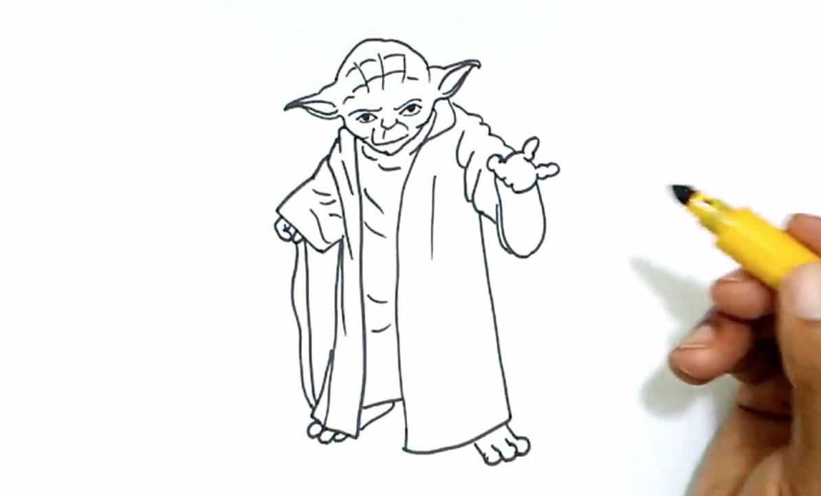 1194x722 How To Draw Yoda From Star Wars